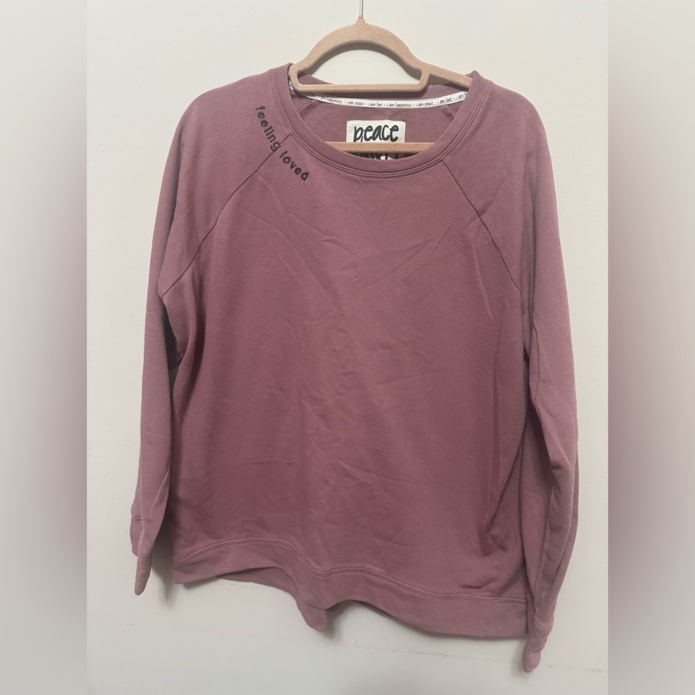 Peace Love World “Feeling Loved” Mauve Crewneck Sweatshirt – Size M/L
